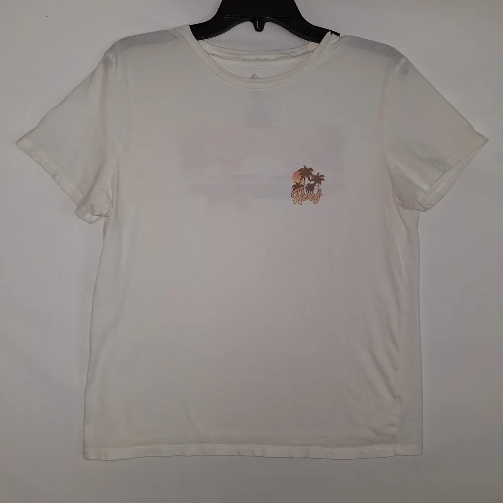 Reef T-Shirt Men's Size M Off White‎ Short Sleeve Crew Neck California Surf